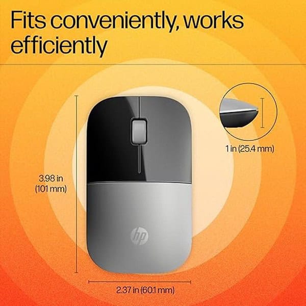 HP Z3700 USB Wireless Mouse 1200DPI Silver 1 - LXINDIA.COM