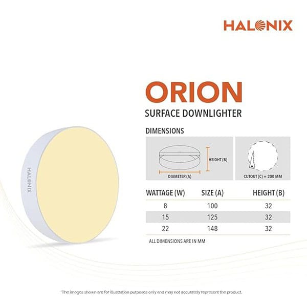 Halonix 15W Warm White Yellow Orion Round Led Rimless Surface downlighter Ceiling Light 2 - LXINDIA.COM