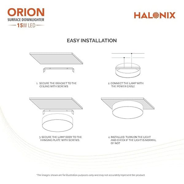 Halonix 15W Warm White Yellow Orion Round Led Rimless Surface downlighter Ceiling Light 3 - LXINDIA.COM