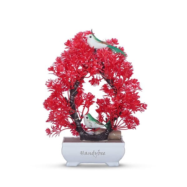 Handybee Artificial Bonsai Plant with LED Lights Red a - LXINDIA.COM