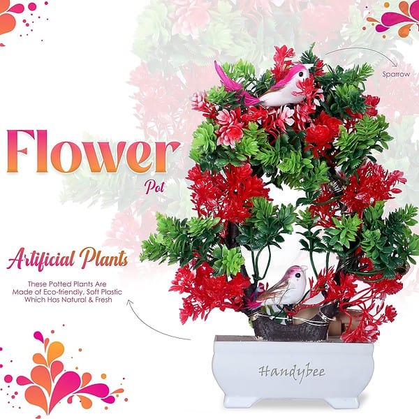 Handybee Artificial Bonsai Plant with LED Lights Red and Green - LXINDIA.COM