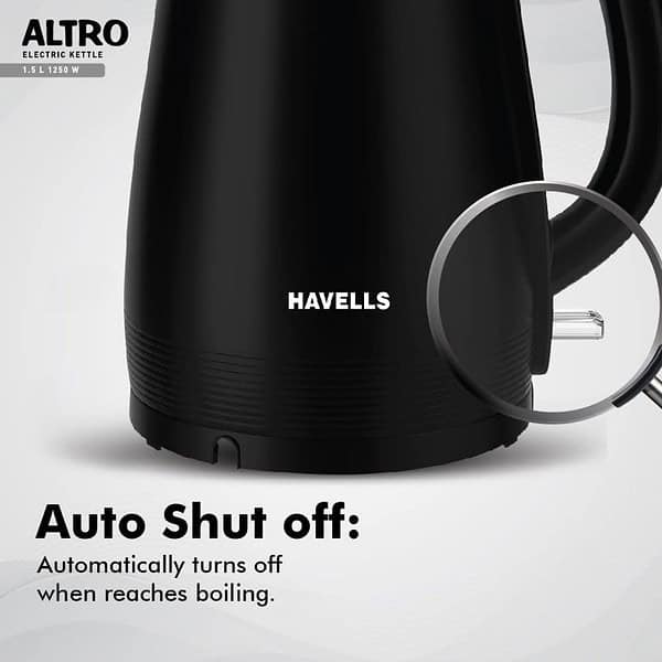 Havells Electric Kettle Altro 1250 Watts 1.5 liters Black2 - LXINDIA.COM