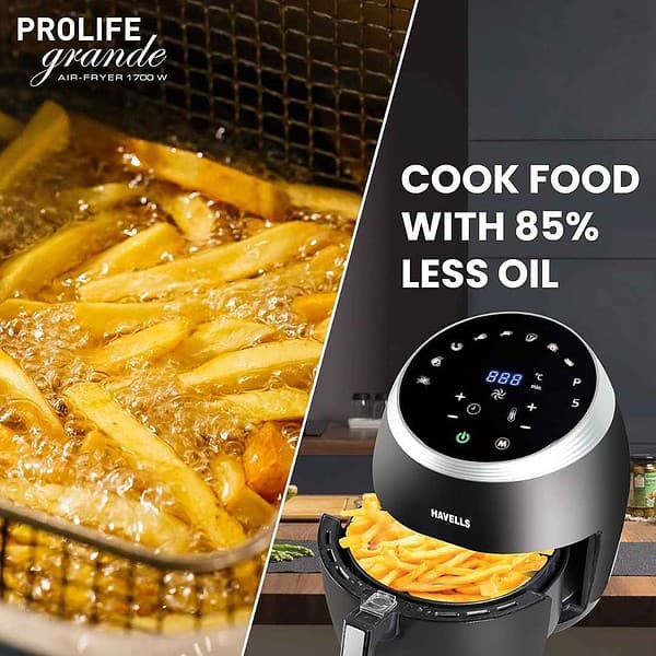 Havells Grande Air Fryer With Aero Crisp Technology 6.5 Liter 1700 Watts1 - LXINDIA.COM