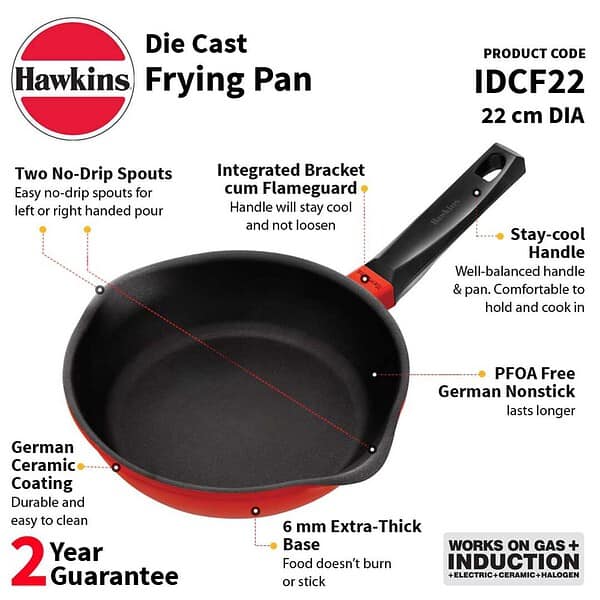 Hawkins 22 cm Die Cast Non Stick Fry Pan A - LXINDIA.COM