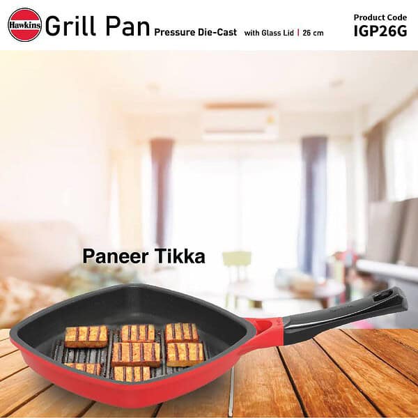 Hawkins 26 cm Non Stick Die Cast Grill Pan C - LXINDIA.COM