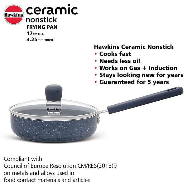 Hawkins Ceramic Nonstick 17 cm Diameter Frying Pan B - LXINDIA.COM