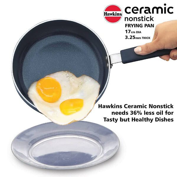 Hawkins Ceramic Nonstick 17 cm Diameter Frying Pan a - LXINDIA.COM