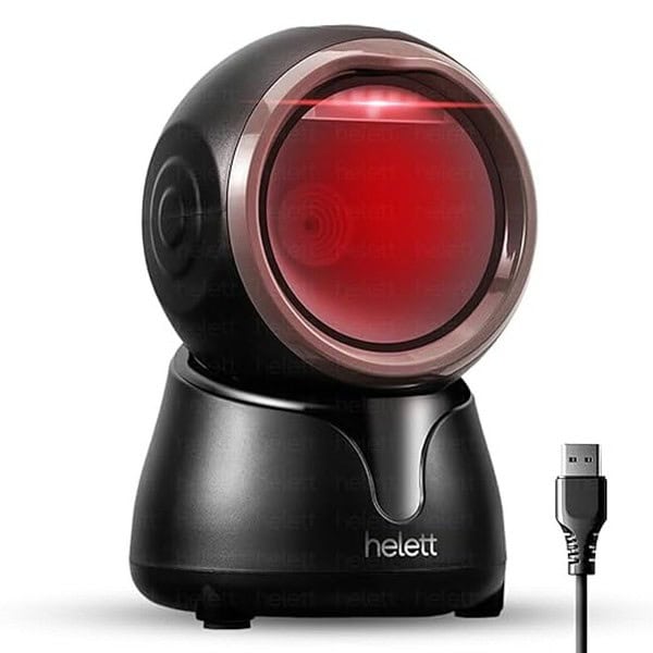 Helett HT15 2D 1D Hands Free USB Desktop Barcode Scanner Black - LXINDIA.COM