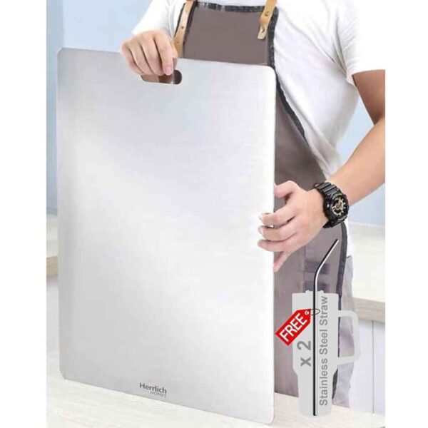 Herrlich Homes Rectangle 304 Stainless Steel Chopping Board XL 50 x 30 cm - LXINDIA.COM