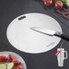 Herrlich Homes Round Stainless Steel Chopping Board for Kitchen Large 30cm Diameter - LXINDIA.COM