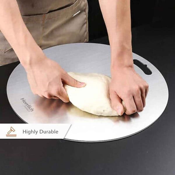 Herrlich Homes Round Stainless Steel Chopping Board for Kitchen Large 30cm Diameter1 - LXINDIA.COM