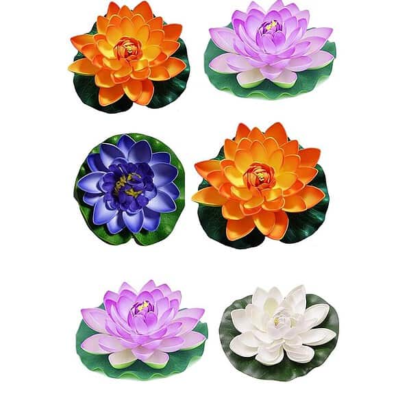 Homesake Artificial Floating Foam Lotus Set of 6 Multicolour - LXINDIA.COM