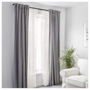 IKEA Alvine Spets Polyester Floral Sheer Pair Of Curtains White 57X98 2 Panels - LXINDIA.COM