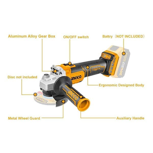 INGCO 20V Cordless Angle Grinder Machine2 - LXINDIA.COM