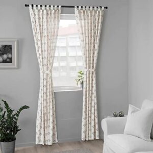 Ikea Voguish Cotton Curtains 1 Pair White Printed 150x250 cm 59x98 1 - LXINDIA.COM