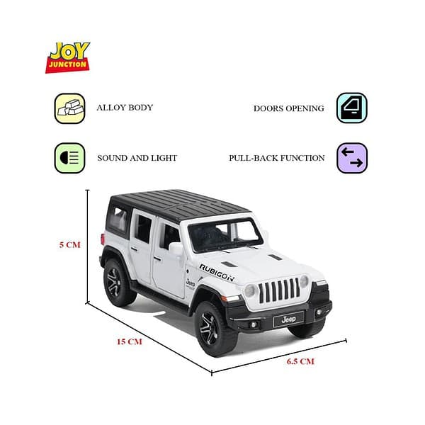 JOY JUNCTION Jeep Rubicon Model Car White 2 - LXINDIA.COM