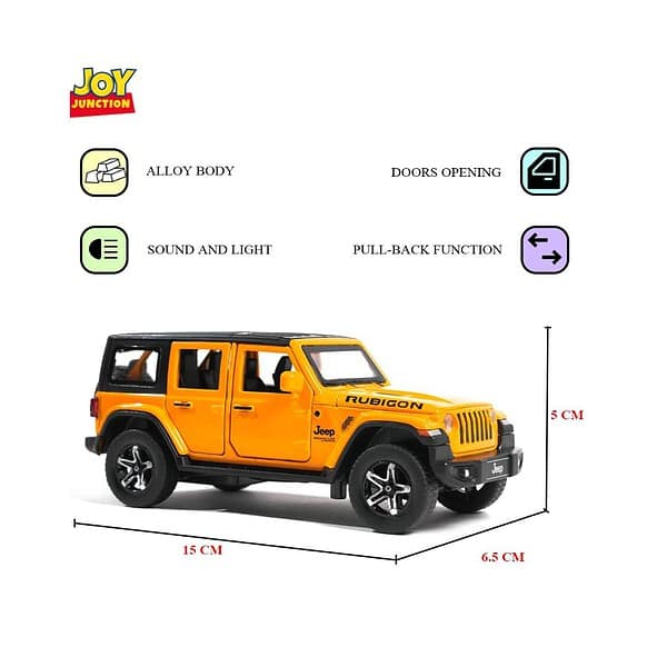 JOY JUNCTION Jeep Rubicon Model CarYELLOW 3 - LXINDIA.COM