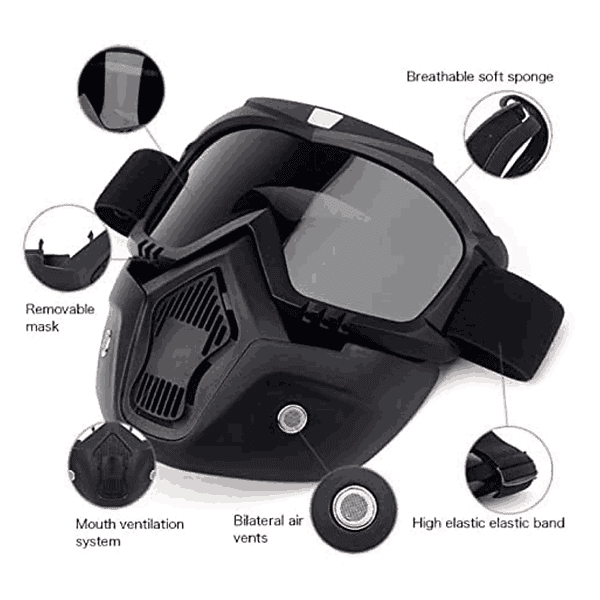 KPS Motorcycle Goggles Mask With Adjustable Elastic Strap2 - LXINDIA.COM