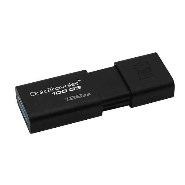 Kingston DataTraveler DT100G3 128GB USB Flash Drive Black - LXINDIA.COM