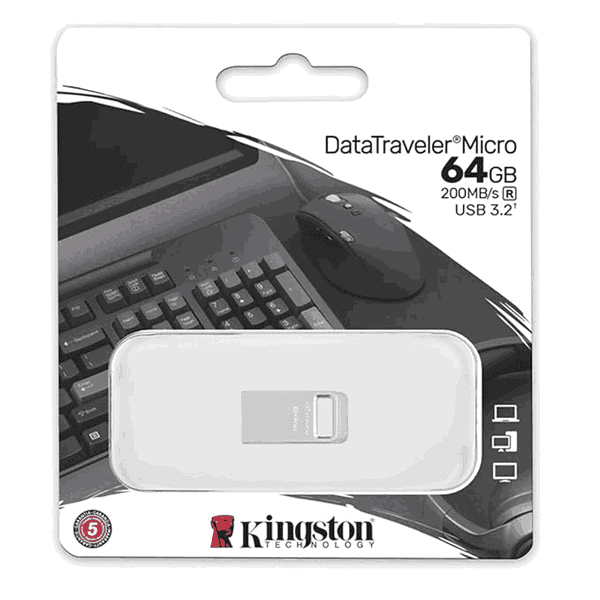 Kingston DataTraveler Micro 64GB USB Flash Drive Metal Design3 - LXINDIA.COM