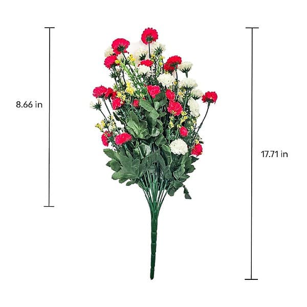 Kraft Seeds by 10CLUB Artificial Red White Carnations a - LXINDIA.COM