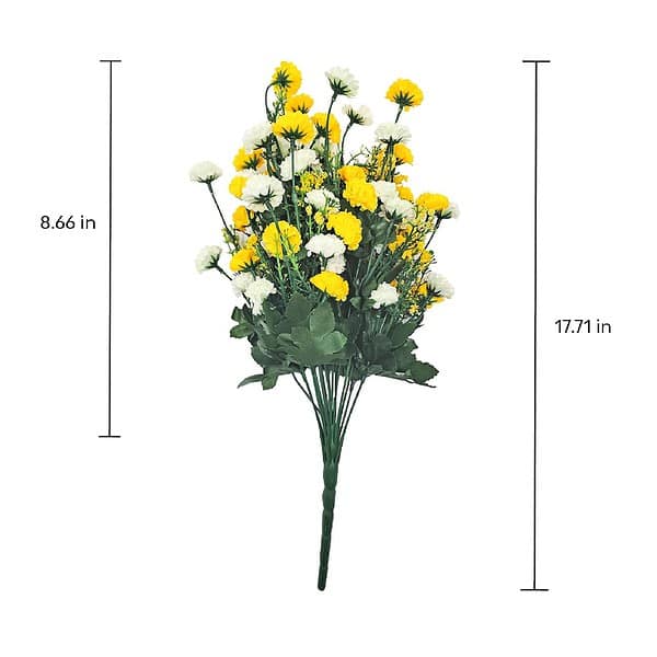 Kraft Seeds by 10CLUB Artificial Yellow White Carnations - LXINDIA.COM