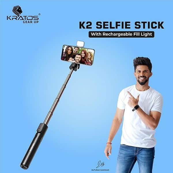 Kratos K2 Selfie Stick with Tripod Stand Selfie stick with Bluetooth Remote 3 - LXINDIA.COM