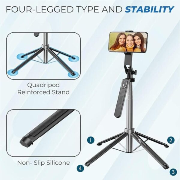 Kratos K5 Selfie Stick with Balance Handle with Tripod Stand 2 - LXINDIA.COM