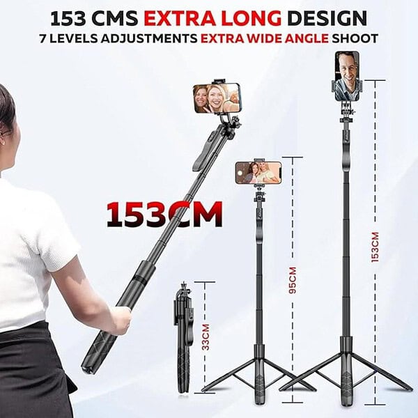 Kratos K6 Upgraded 61 Inch Long Selfie Stick with Tripod stand 1 - LXINDIA.COM