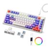 Kreo Hive RGB Anti ghosting Gaming Keyboard TenkeylessWhite Purple Blue Switch - LXINDIA.COM