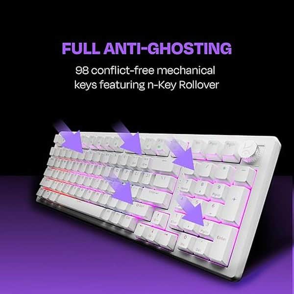 Kreo Hive Wired RGB Backlight Gaming Mechanical Keyboard All White Red Switch 1 - LXINDIA.COM