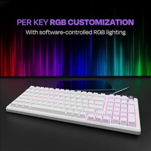 Kreo Hive Wired RGB Backlight Gaming Mechanical Keyboard All White Red Switch - LXINDIA.COM