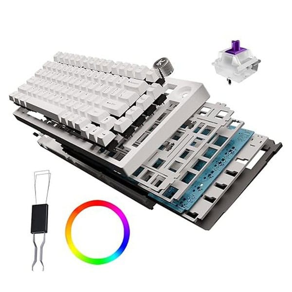 Kreo Swarm Wireless Mechanical Keyboard All White GTMX Sense Switches 2 - LXINDIA.COM