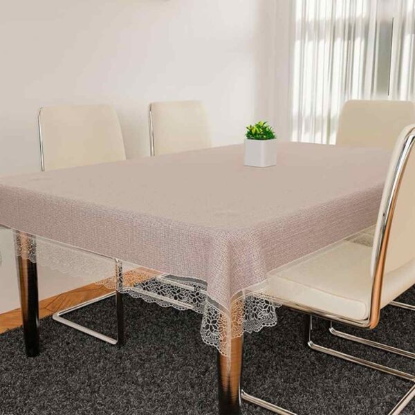 Kuber Industries Dining Table Cover 6 Seater 60x90 Beige 2 - LXINDIA.COM