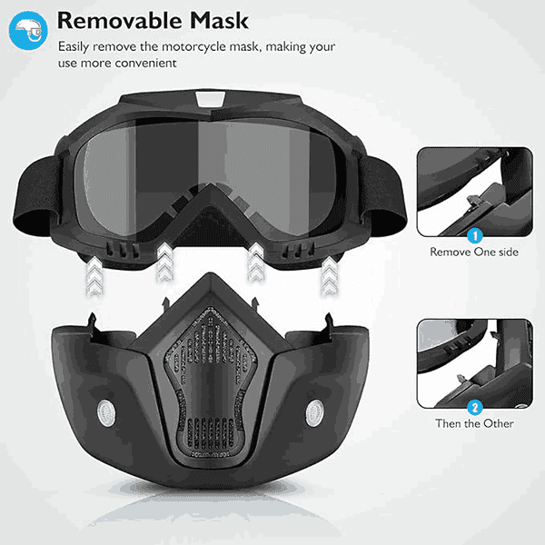 LEXSO Helmet Goggles Glasses With Removable Face Mask2 - LXINDIA.COM