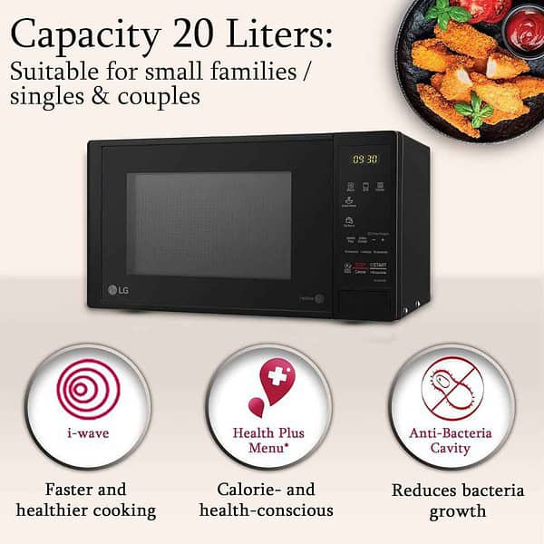 LG 20 L Grill Microwave Oven MH2044DB Black3 - LXINDIA.COM