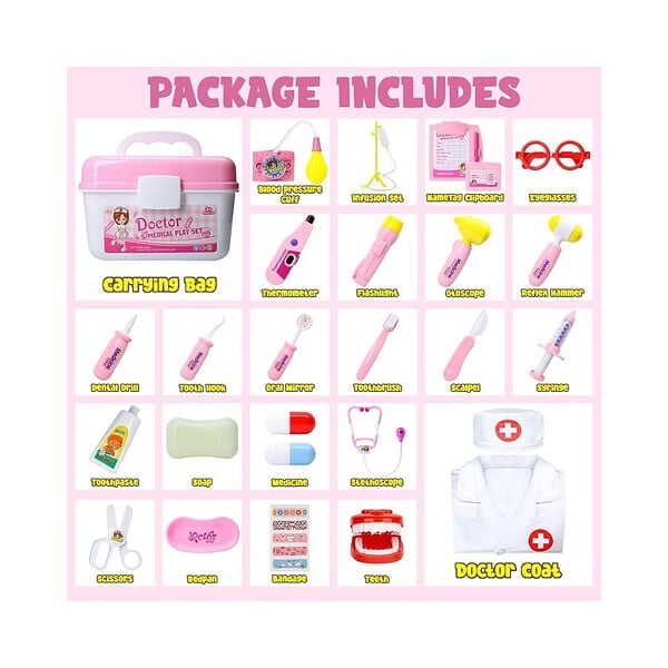 LOYO for Toddlers Doctor Kit Play SetPink 3 - LXINDIA.COM