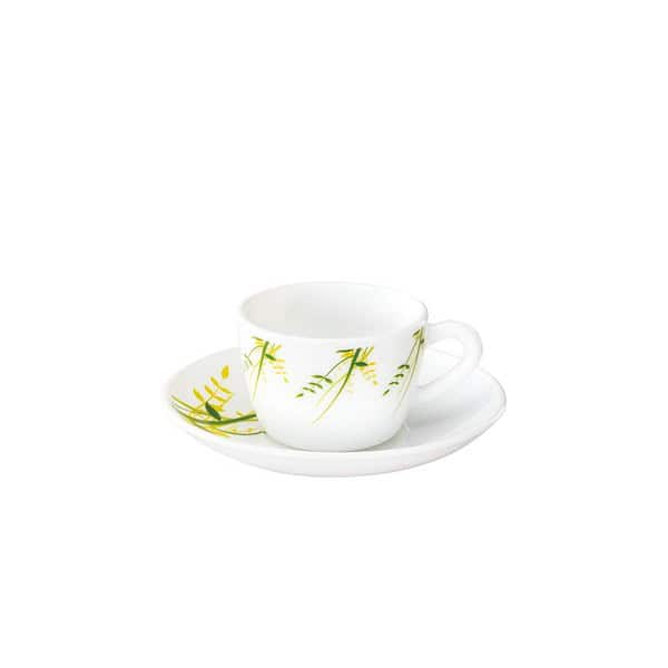 Larah By Borosil Green Hub Cup and Saucer SeT Of 12 A - LXINDIA.COM