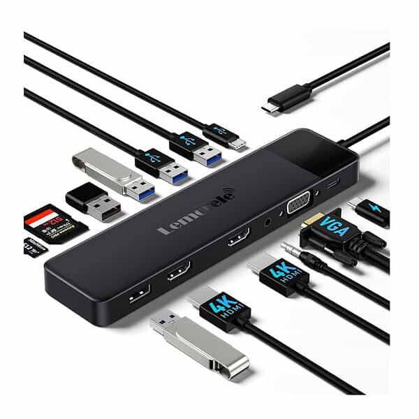 Lemorele 13 in 1 USB C Docking Station Dual Monitor 5 - LXINDIA.COM