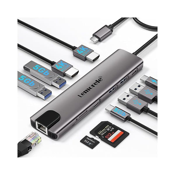 Lemorele USB C Dual HDMI Docking Station 11 in 1 2 - LXINDIA.COM