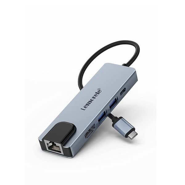 Lemorele USB C Hub 5 in 1 with Ethernet - LXINDIA.COM