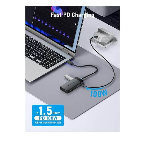 Lemorele USB C Laptop Docking Station 6 in 1 Dual Display Adapter 4 - LXINDIA.COM