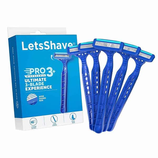 LetsShave Pro 3 Plus Disposable Shaving Razors for Men Pack of 5 - LXINDIA.COM