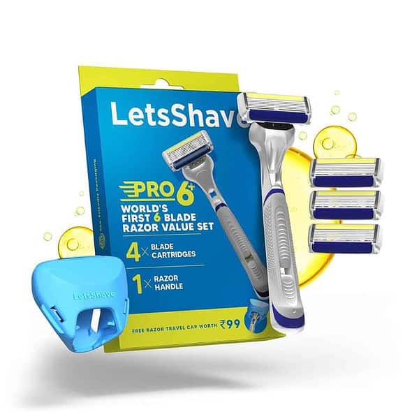 LetsShave Pro 6 Plus Shaving Razor Value Set - LXINDIA.COM