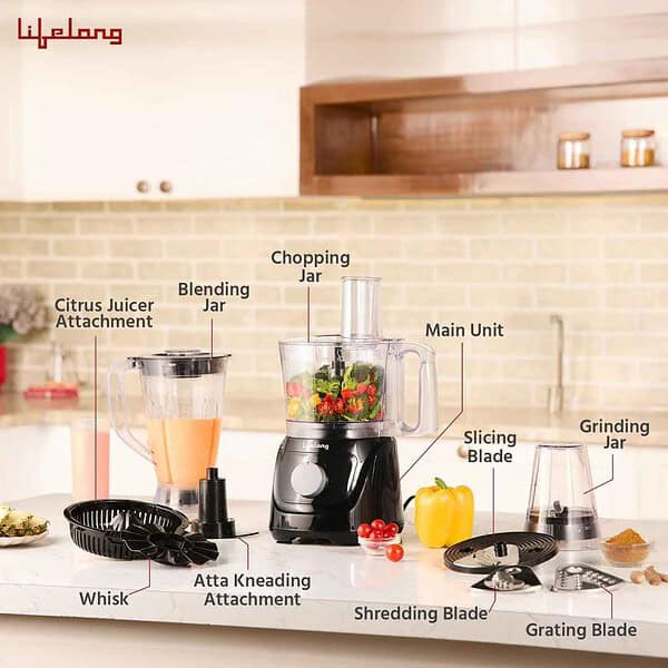 Lifelong 800 Watt Food Processor with Mixer Grinding Jar LLFPR011 - LXINDIA.COM