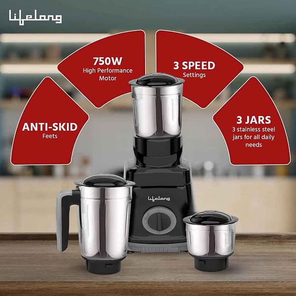 Lifelong LLMG76 750 Watt Mixer Grinder1 - LXINDIA.COM