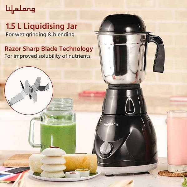 Lifelong Mixer Grinder for Kitchen 3 Jars 500 Watt LLMG231 - LXINDIA.COM