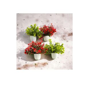 Litleo Plastic Artificial Plants Fake Potted Plants 4 Multicolor - LXINDIA.COM