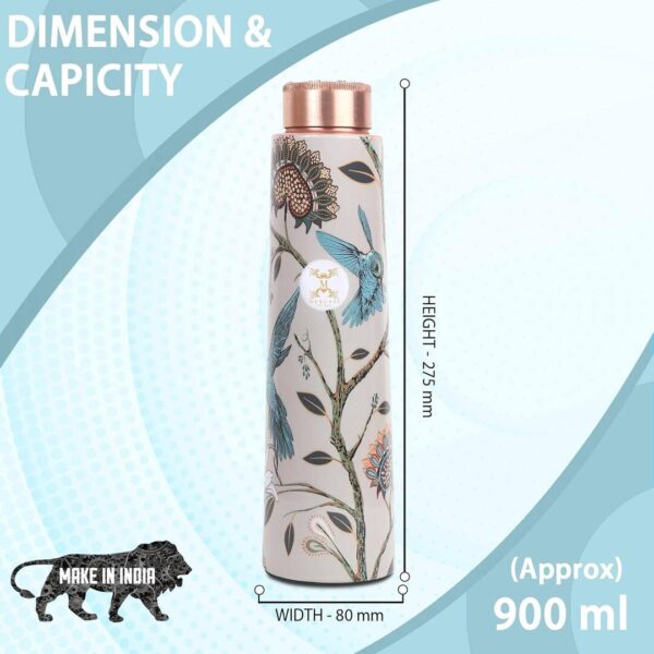 MERCAPE ENAMELLED 1 Pure Copper Water Bottle A - LXINDIA.COM