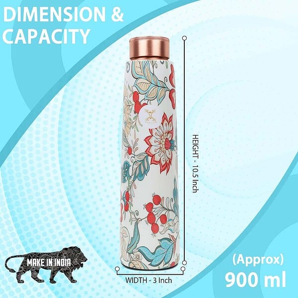 MERCAPE ENAMELLED 2 Pure Copper Water Bottle A - LXINDIA.COM